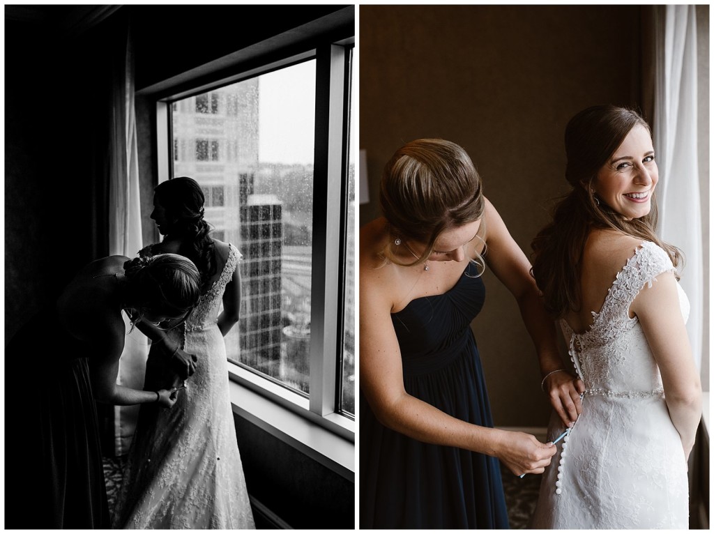 Bride getting ready