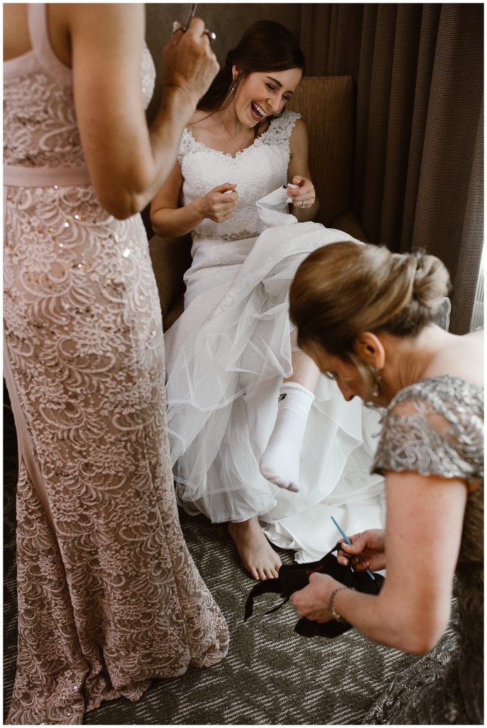 Bride getting ready