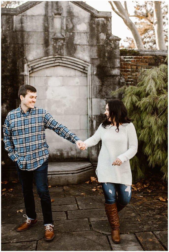 couple walking in mellon park