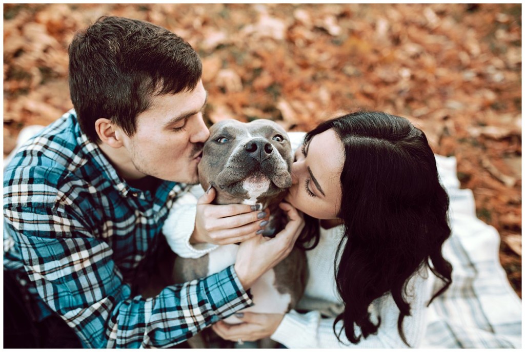 mellon park engagement photos with dog