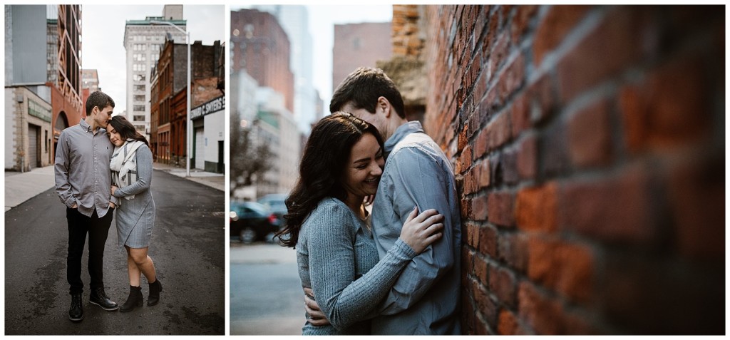 downtown pgh engagement shoot