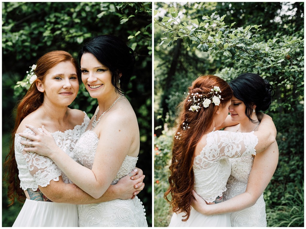 brides posing together